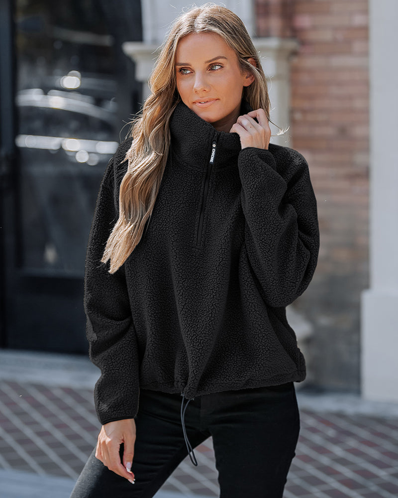 Stand Collar Zipper Design Casual Sweatshirt - Image 13