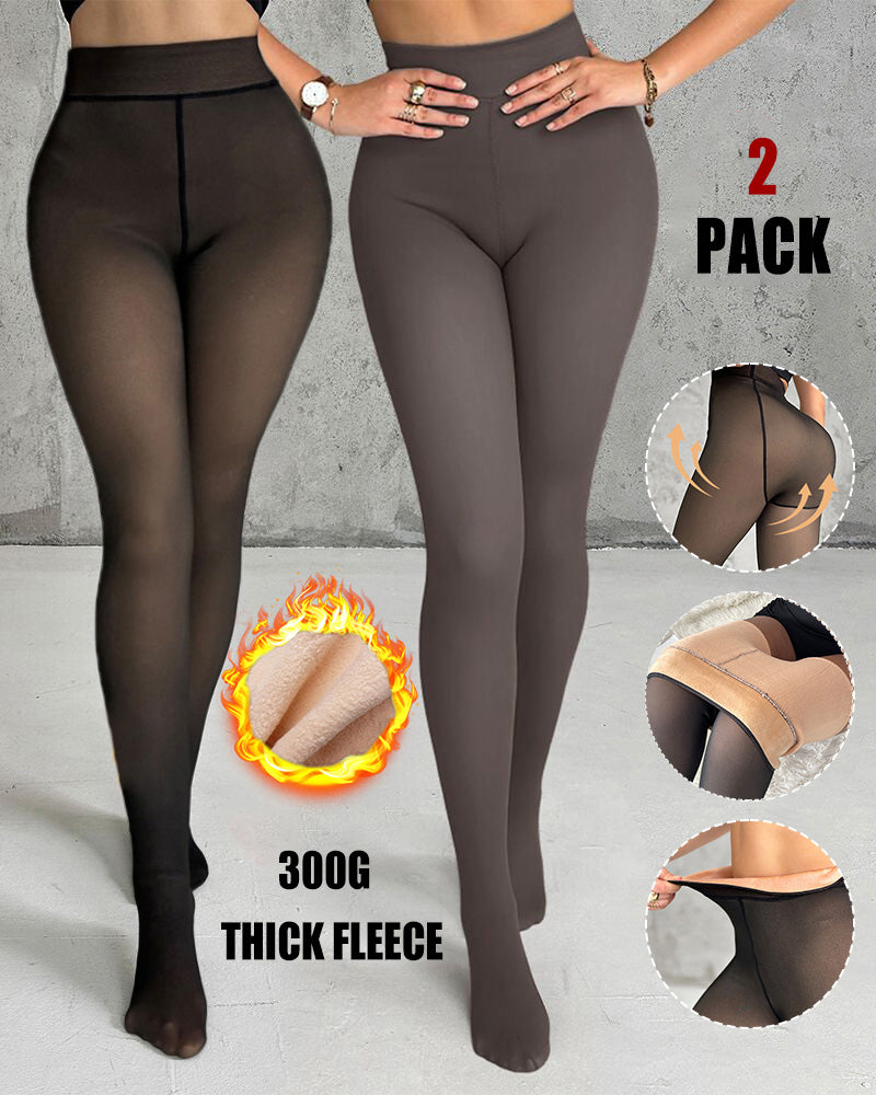 ChicMe ShapeLift 2-Piece Magic Thick Fleece Lined Leggings High Waist Thermal Pantyhose Warm Leggings 3 Shades(Size Regular/Large/Extra Large) - Image 21