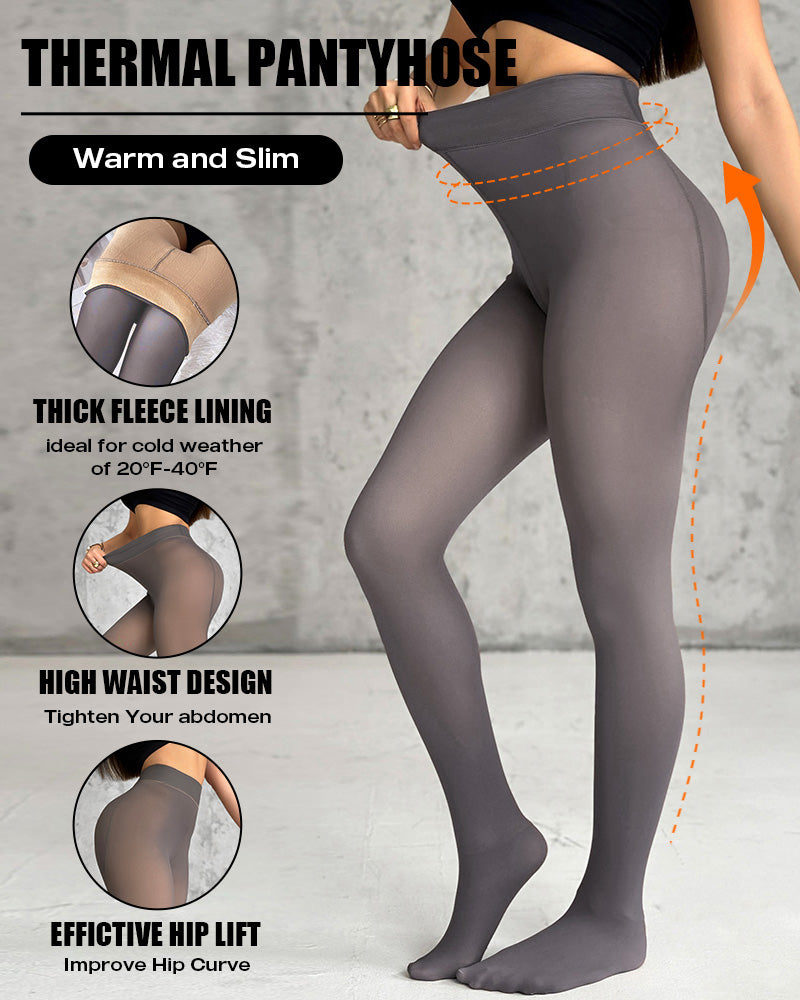 ChicMe ShapeLift 2-Piece Magic Thick Fleece Lined Leggings High Waist Thermal Pantyhose Warm Leggings 3 Shades(Size Regular/Large/Extra Large) - Image 13