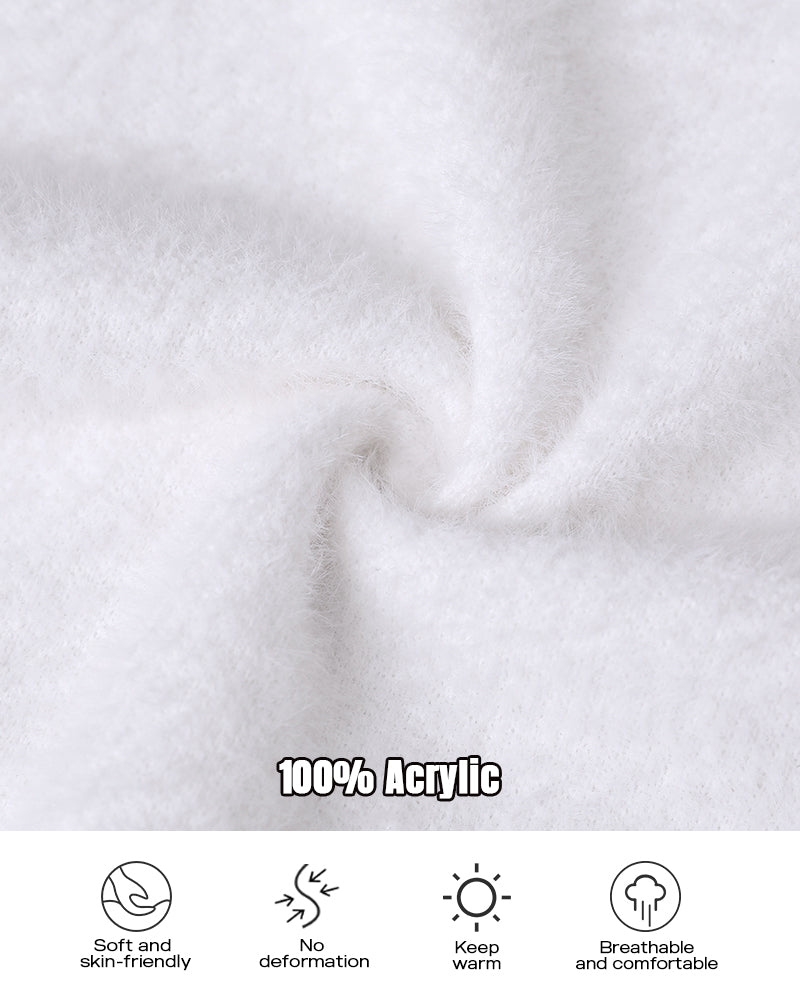 Crewneck Guipure Lace Long Sleeve Hollow Out Knit Sweaters Pullover Tops - Image 3