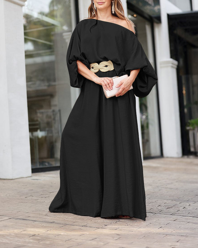 2 Pieces Outfit Turn-down Coll Long Sleeve Button Front Satin Shirt and Casual Vintage Floral Print Elastic Back Waist Wide Leg Pants Set without Belt - Image 10