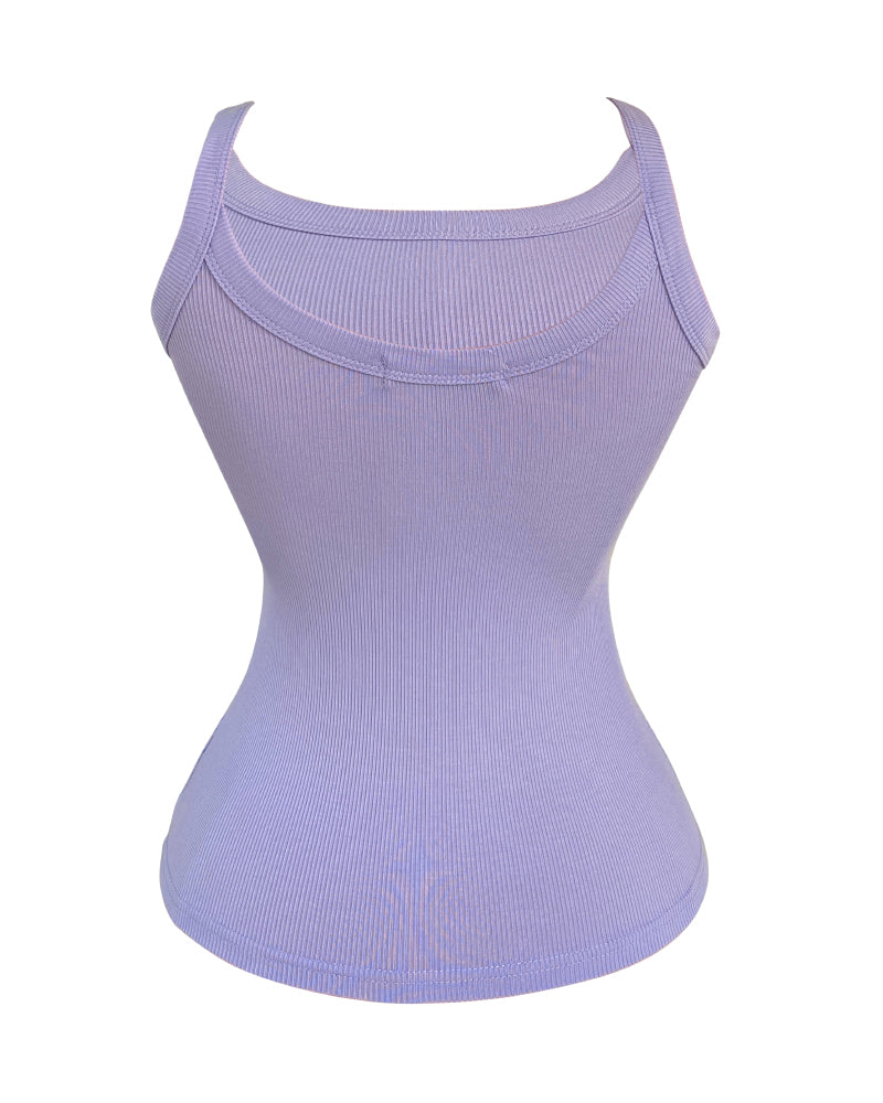 Scoop Neck Spaghetti Strap Ribbed Top Casual Sleeveless Slim Fit Tank - Image 30