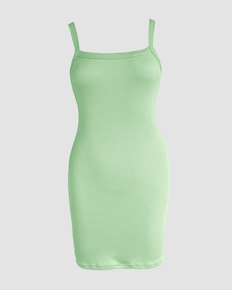 Bandeau Spaghetti Strap Sleevless Mini Dress Casual Slim Fit Bodycon Dress - Image 8