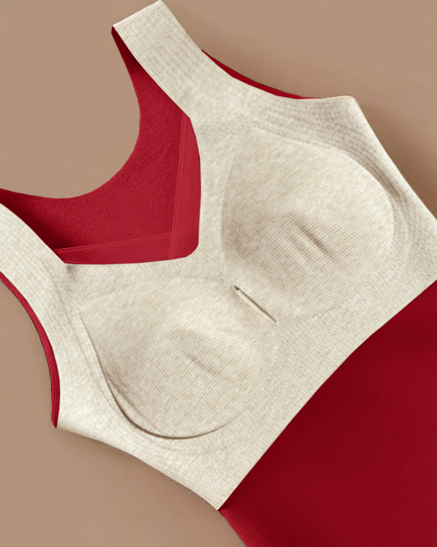 Sheer Mesh Spliced V Neck Sleeveless Built In Bra Tank Casual Warm Fleece Lined Slim Fit Top - Image 19