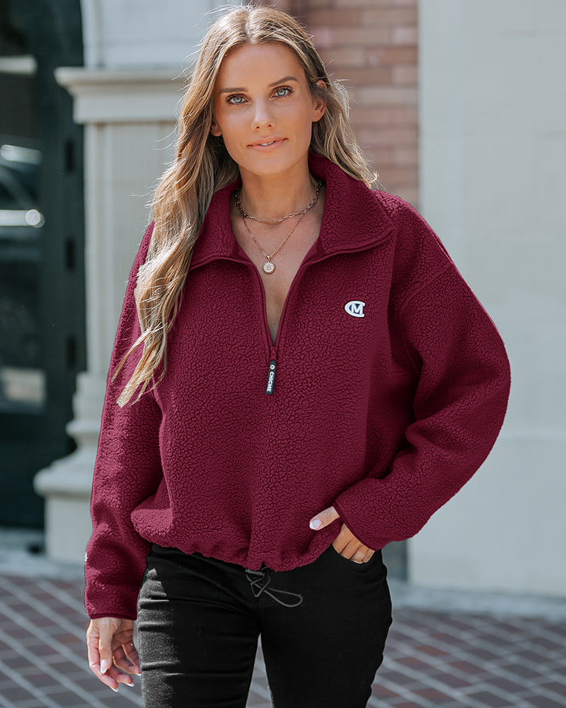 Stand Collar Zipper Design Casual Sweatshirt - Image 14