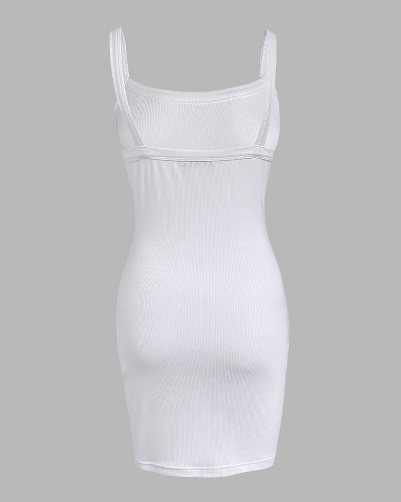 Bandeau Spaghetti Strap Sleevless Mini Dress Casual Slim Fit Bodycon Dress - Image 13