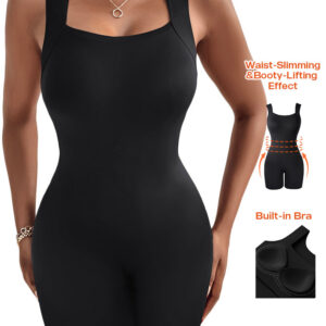 Seamless Square Neck Sleeveless Tank Top Tummy Control Bodysuit Romper