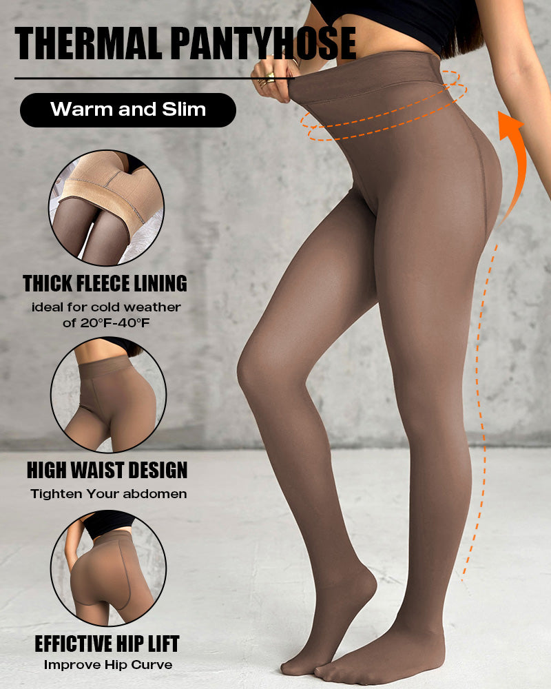 ChicMe ShapeLift 2-Piece Magic Thick Fleece Lined Leggings High Waist Thermal Pantyhose Warm Leggings 3 Shades(Size Regular/Large/Extra Large) - Image 26