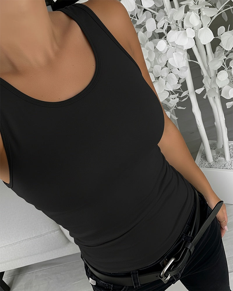 Women U-Neck Tummy Control Compression Tank Top Seamless Camisole Body Shaper Tanks for Women - Image 2