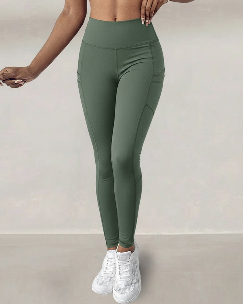Winter Warm High Waisted Workout Athletic Leggings Tummy Control Butt Lifting Ultra Soft Thermal Lined Yoga Pants Women's Sportswear with Stacked Slit Pockets On Side - Image 17
