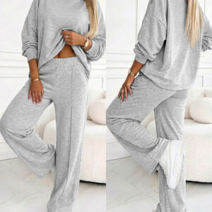Women's 2 Piece Sweatsuit Set Mock Neck Zip Sweatshirt and High Waisted Straight Leg Sweatpants Casual Loungewear