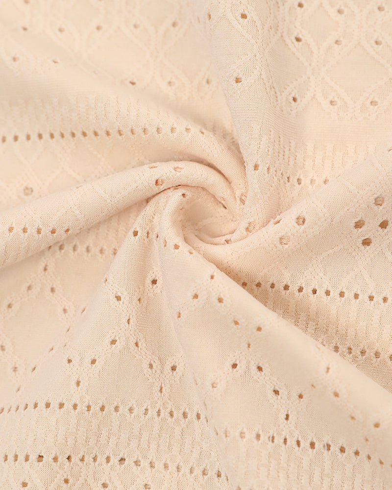 Sleeveless Ruched Cinched Waist Draped Bandeau Dress Eyelet Embroidery Slit Asymmetrical Hem Vacation Dress - Image 28