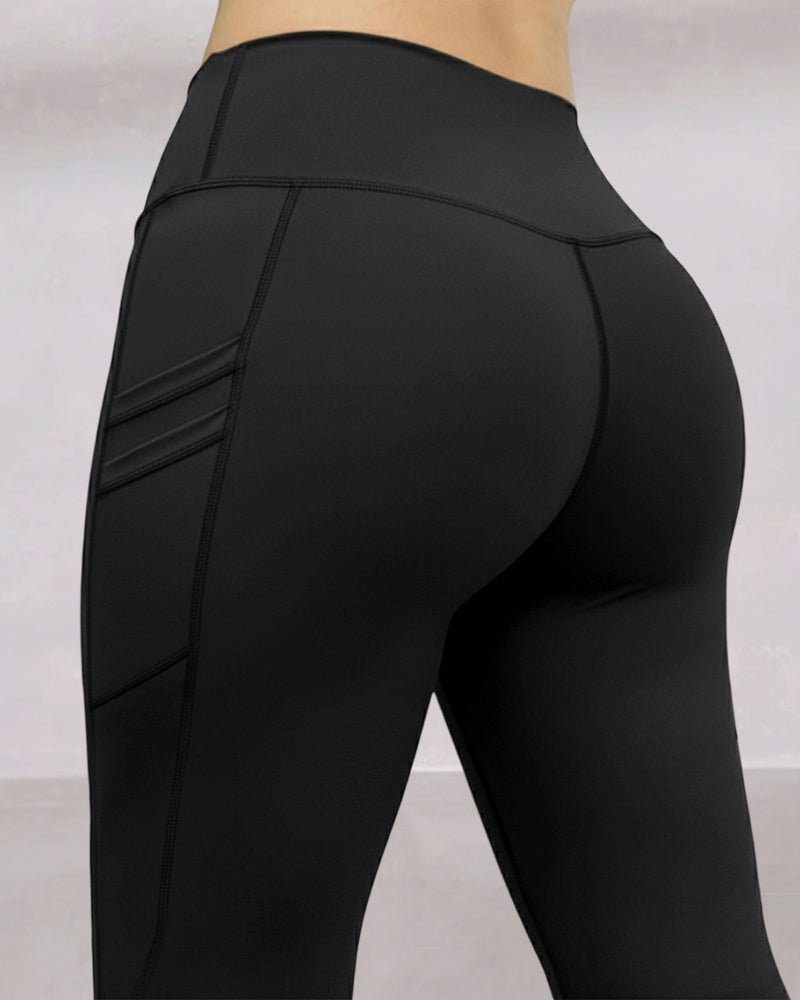 Winter Warm High Waisted Workout Athletic Leggings Tummy Control Butt Lifting Ultra Soft Thermal Lined Yoga Pants Women's Sportswear with Stacked Slit Pockets On Side - Image 6