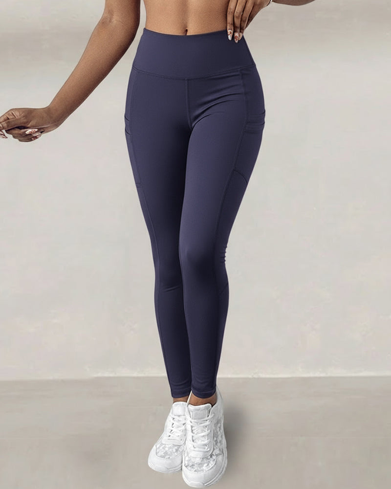 Winter Warm High Waisted Workout Athletic Leggings Tummy Control Butt Lifting Ultra Soft Thermal Lined Yoga Pants Women's Sportswear with Stacked Slit Pockets On Side - Image 10
