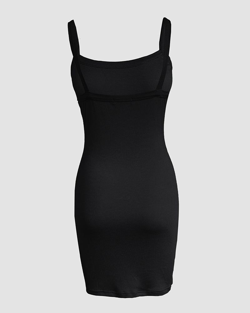 Bandeau Spaghetti Strap Sleevless Mini Dress Casual Slim Fit Bodycon Dress - Image 18