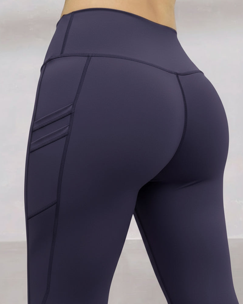 Winter Warm High Waisted Workout Athletic Leggings Tummy Control Butt Lifting Ultra Soft Thermal Lined Yoga Pants Women's Sportswear with Stacked Slit Pockets On Side - Image 13