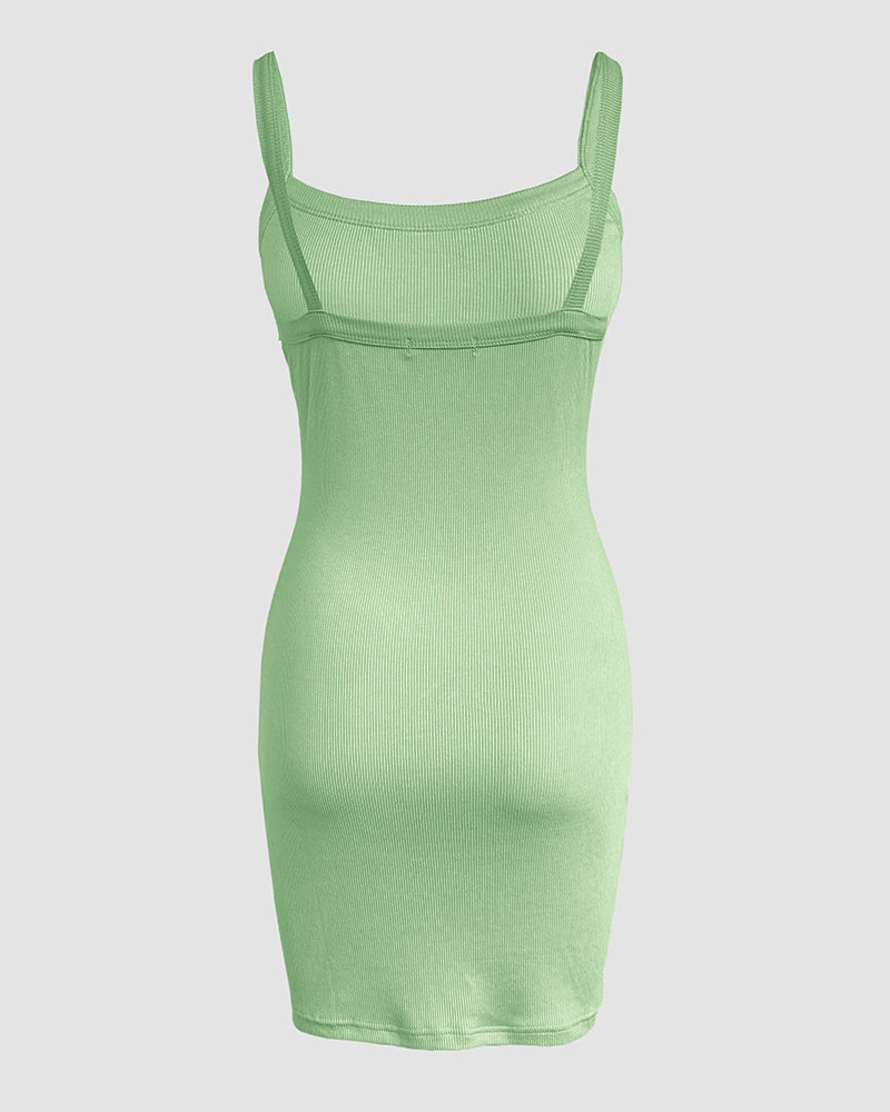 Bandeau Spaghetti Strap Sleevless Mini Dress Casual Slim Fit Bodycon Dress - Image 7