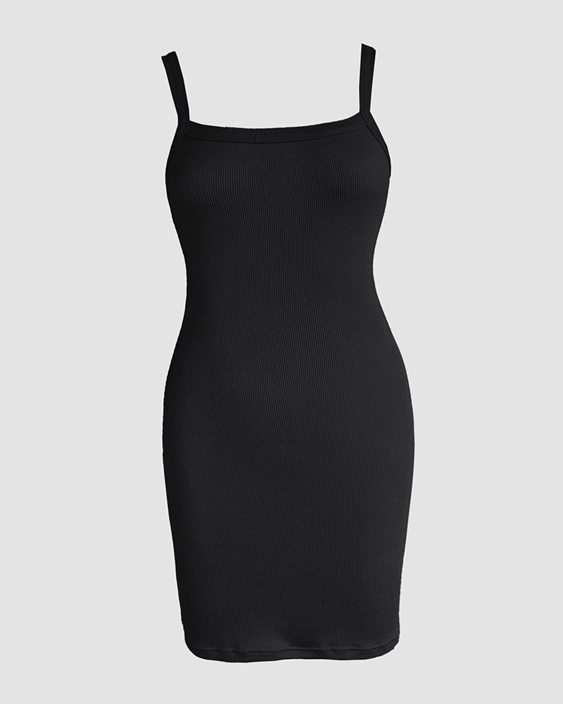 Bandeau Spaghetti Strap Sleevless Mini Dress Casual Slim Fit Bodycon Dress - Image 17