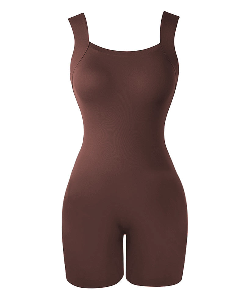 Seamless Square Neck Sleeveless Tank Top Tummy Control Bodysuit Romper - Image 22