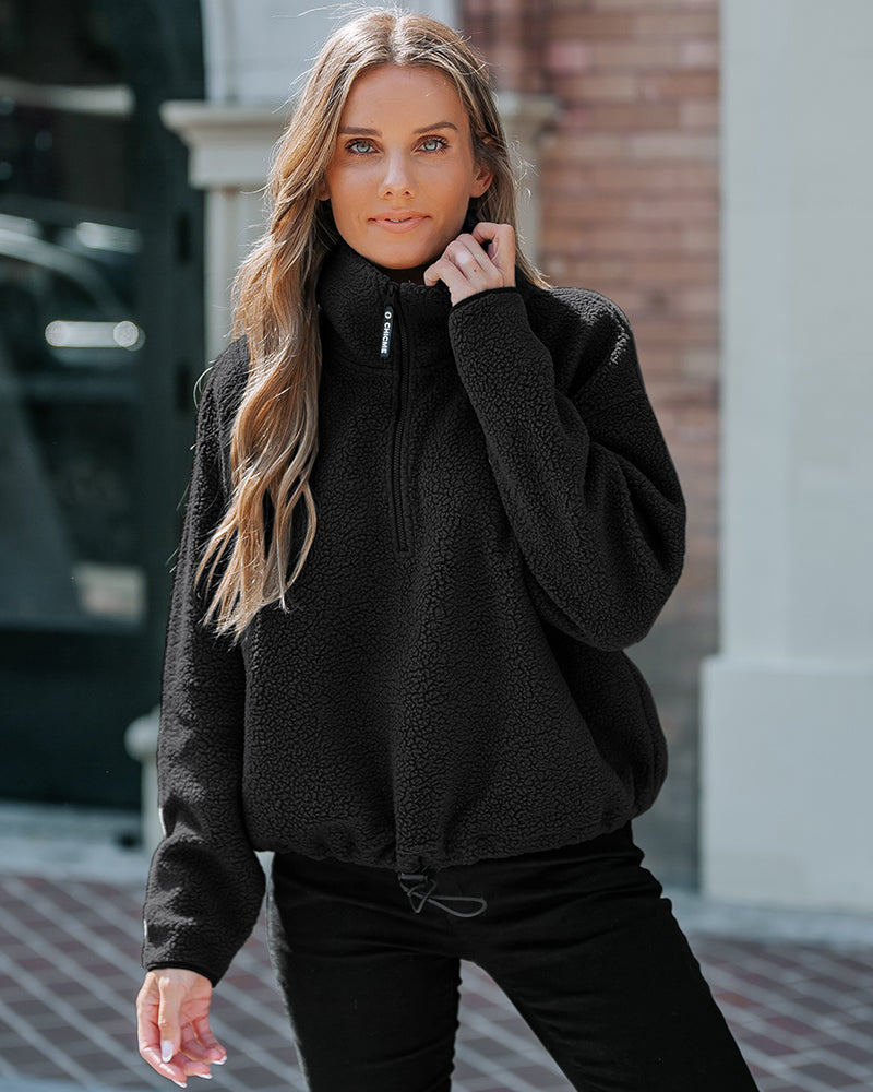 Stand Collar Zipper Design Casual Sweatshirt - Image 9