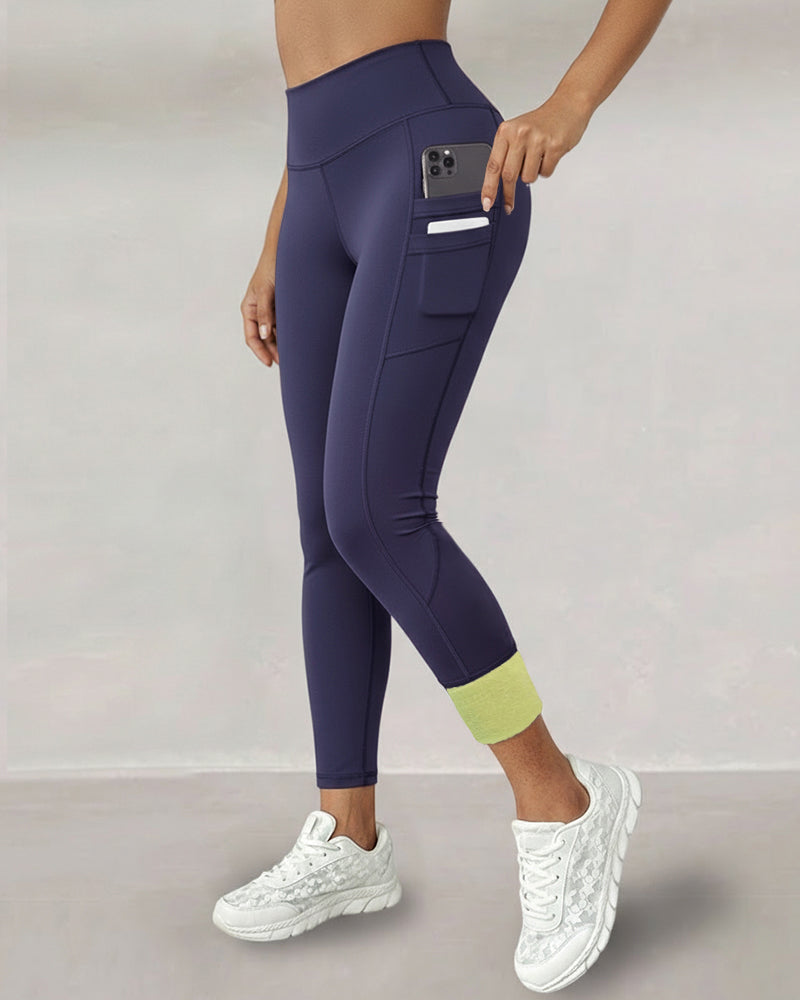 Winter Warm High Waisted Workout Athletic Leggings Tummy Control Butt Lifting Ultra Soft Thermal Lined Yoga Pants Women's Sportswear with Stacked Slit Pockets On Side - Image 8