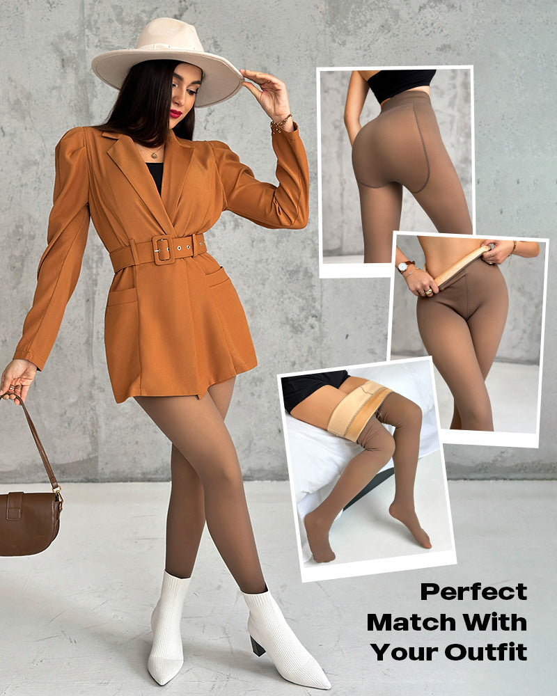 ChicMe ShapeLift 2-Piece Magic Thick Fleece Lined Leggings High Waist Thermal Pantyhose Warm Leggings 3 Shades(Size Regular/Large/Extra Large) - Image 8