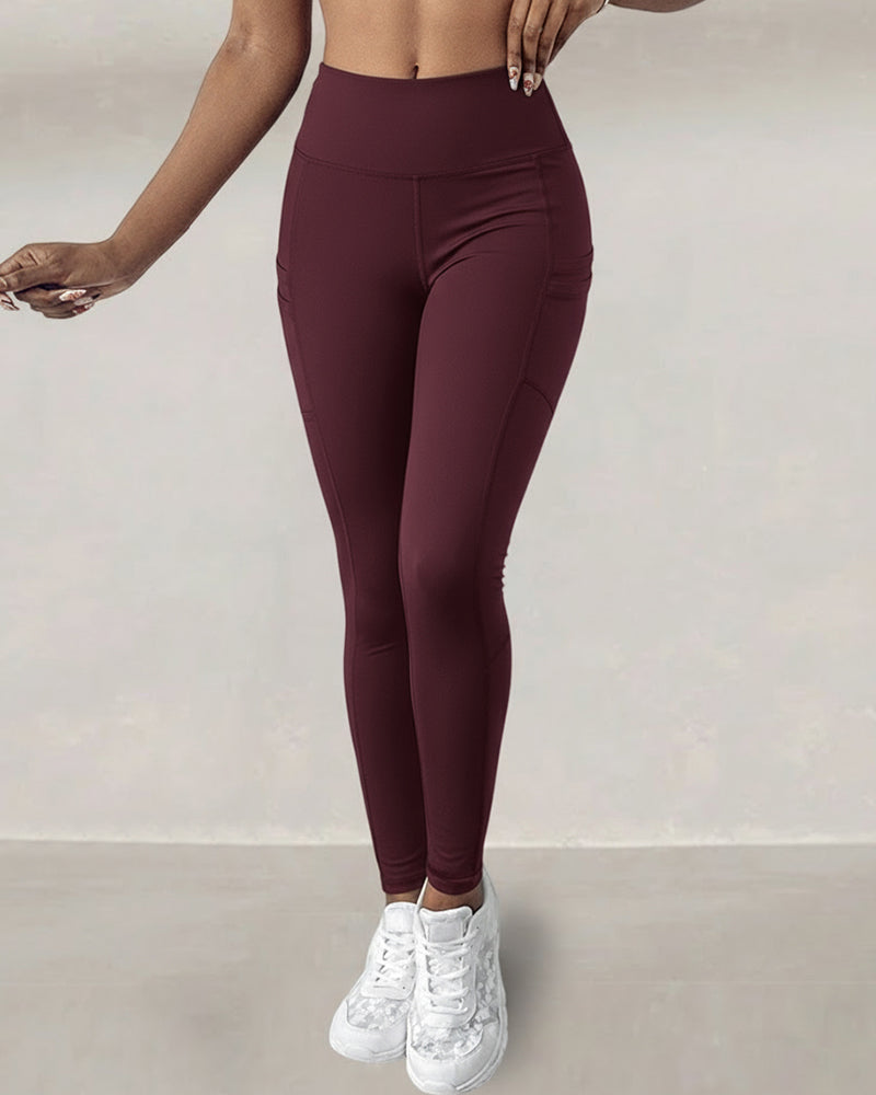 Winter Warm High Waisted Workout Athletic Leggings Tummy Control Butt Lifting Ultra Soft Thermal Lined Yoga Pants Women's Sportswear with Stacked Slit Pockets On Side - Image 30