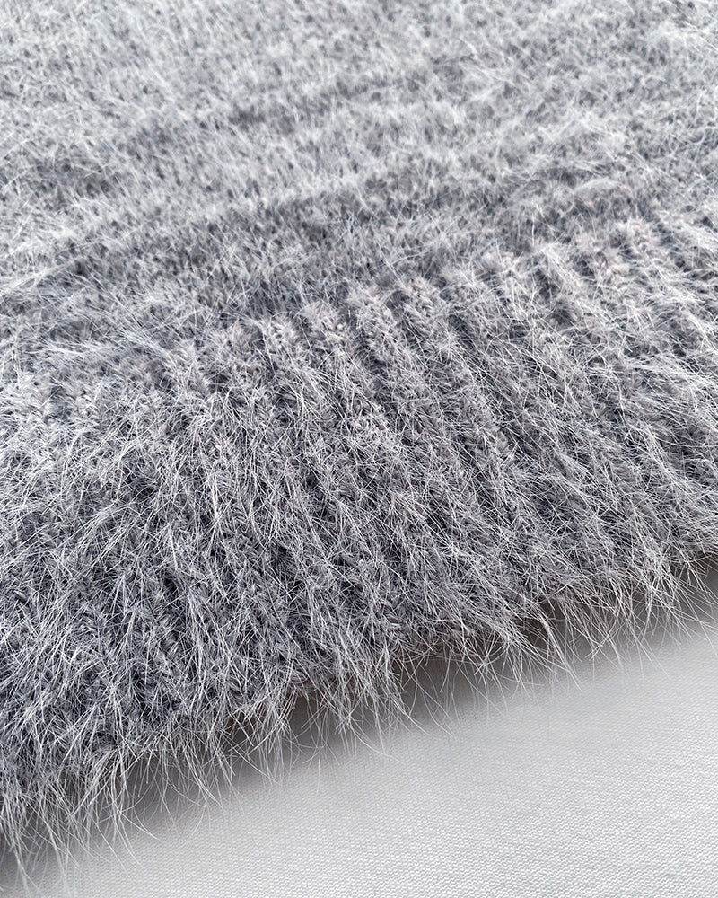 V-Neck Single Breasted Fuzzy Cardigan Casual Minimalist Sweater Coat - Image 12