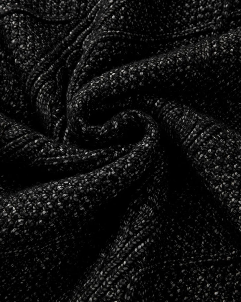 Round Neck Long Sleeve Drop Shoulder Pullover Sweater Casual Loose Fit Cable Knit Mid Length Sweater - Image 15