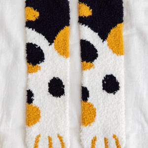 1Pair Fluffy Cozy Animal Stripe Fuzzy Socks