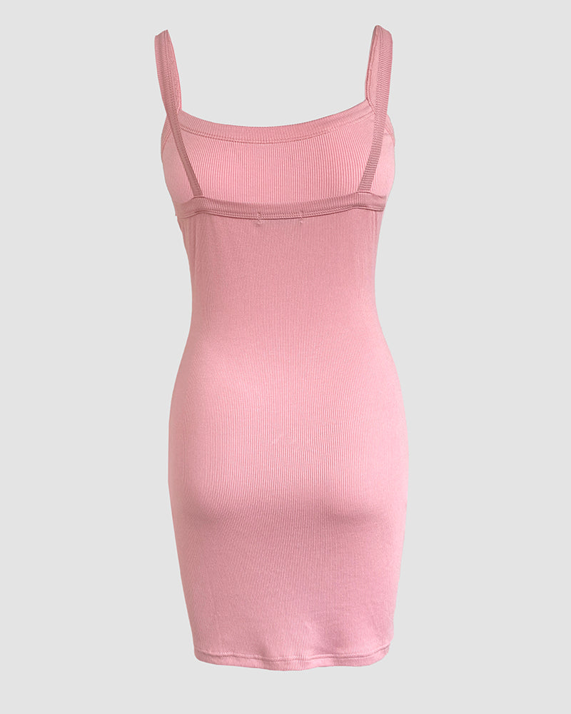 Bandeau Spaghetti Strap Sleevless Mini Dress Casual Slim Fit Bodycon Dress - Image 23