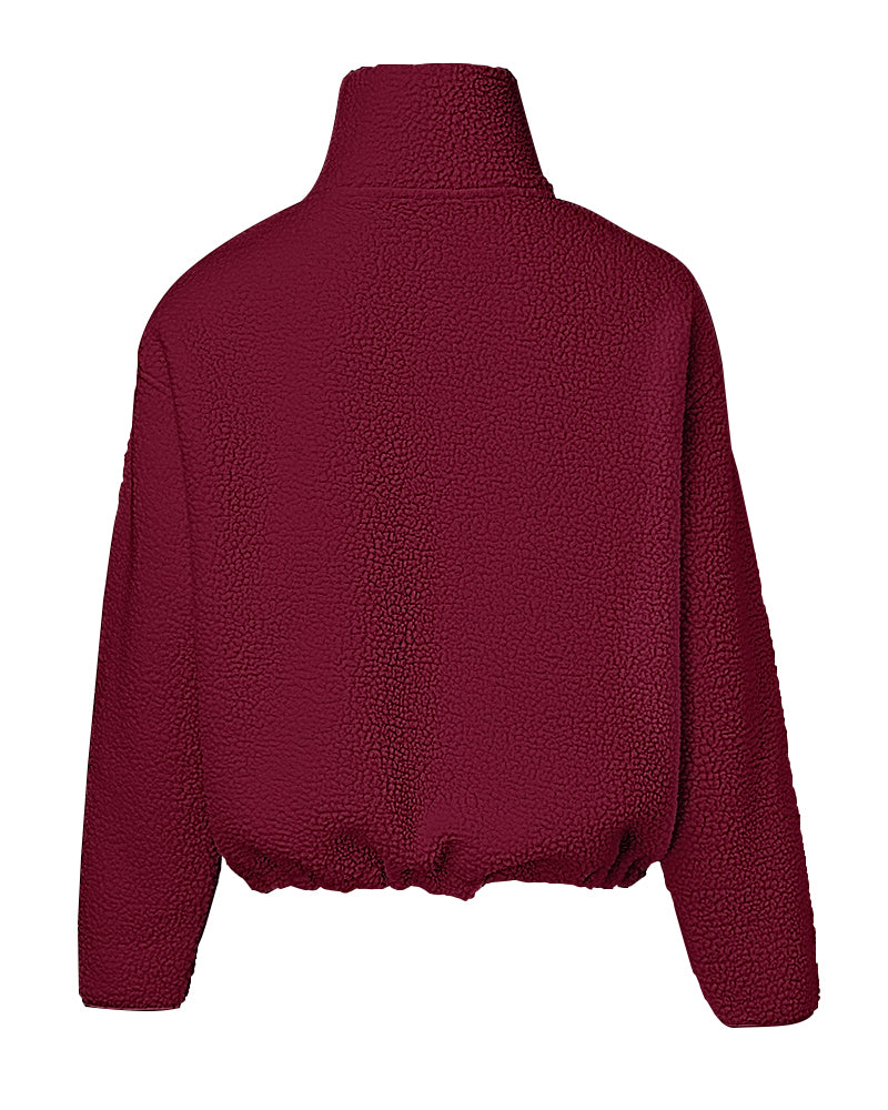 Stand Collar Zipper Design Casual Sweatshirt - Image 20