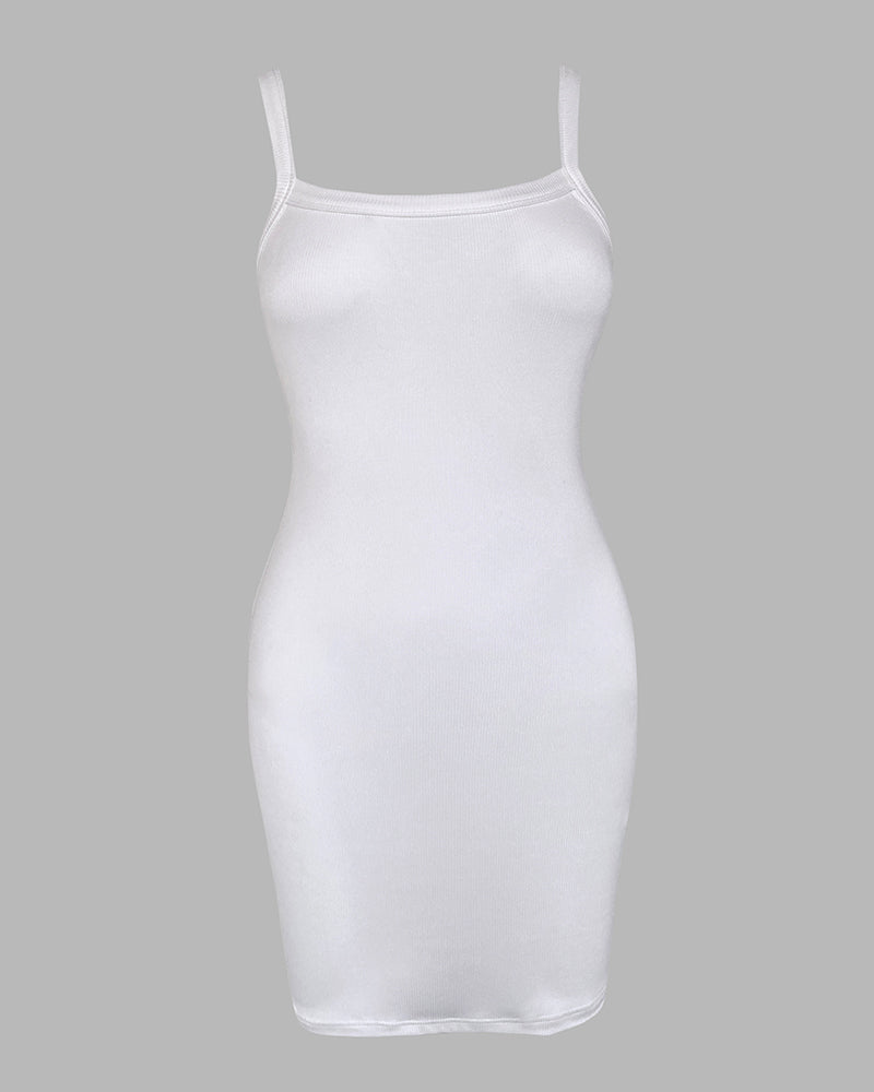 Bandeau Spaghetti Strap Sleevless Mini Dress Casual Slim Fit Bodycon Dress - Image 11