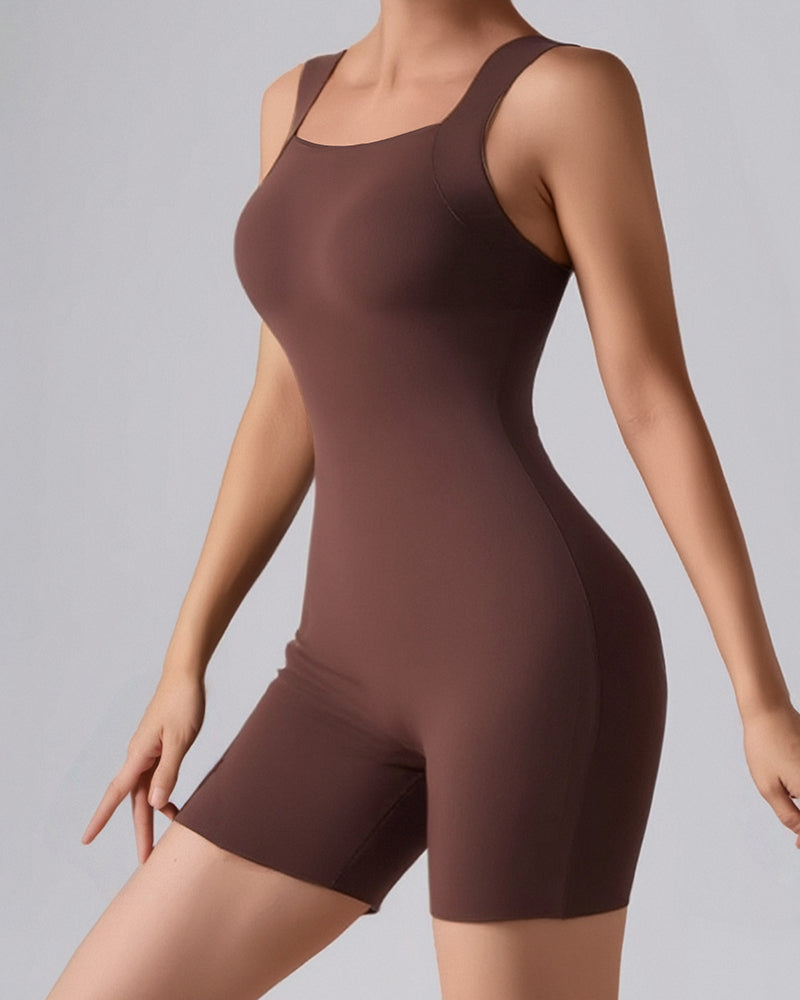 Seamless Square Neck Sleeveless Tank Top Tummy Control Bodysuit Romper - Image 23