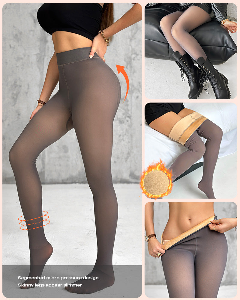 ChicMe ShapeLift 2-Piece Magic Thick Fleece Lined Leggings High Waist Thermal Pantyhose Warm Leggings 3 Shades(Size Regular/Large/Extra Large) - Image 9