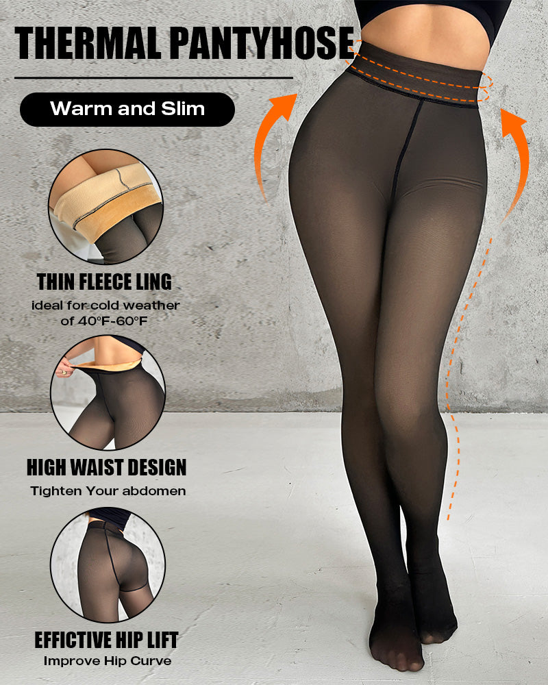 ChicMe ShapeLift 2-Piece Magic Thick Fleece Lined Leggings High Waist Thermal Pantyhose Warm Leggings 3 Shades(Size Regular/Large/Extra Large) - Image 2