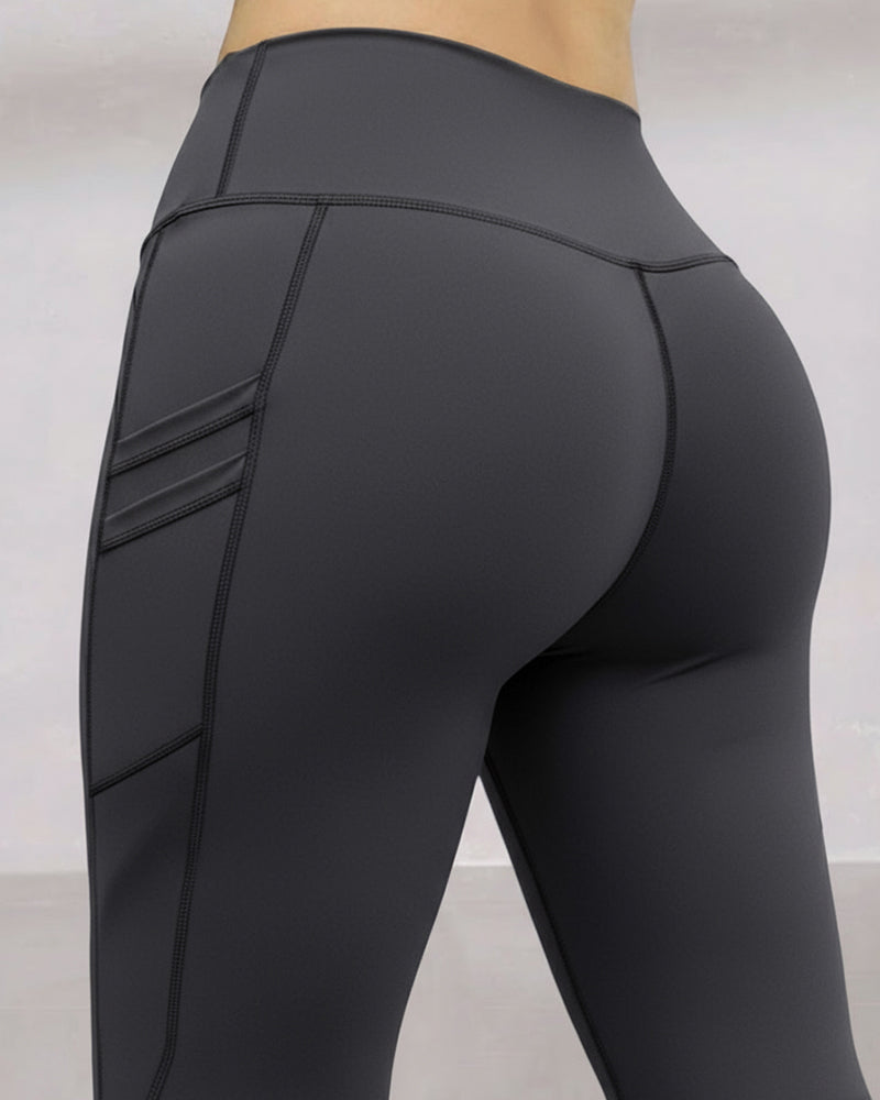 Winter Warm High Waisted Workout Athletic Leggings Tummy Control Butt Lifting Ultra Soft Thermal Lined Yoga Pants Women's Sportswear with Stacked Slit Pockets On Side - Image 26