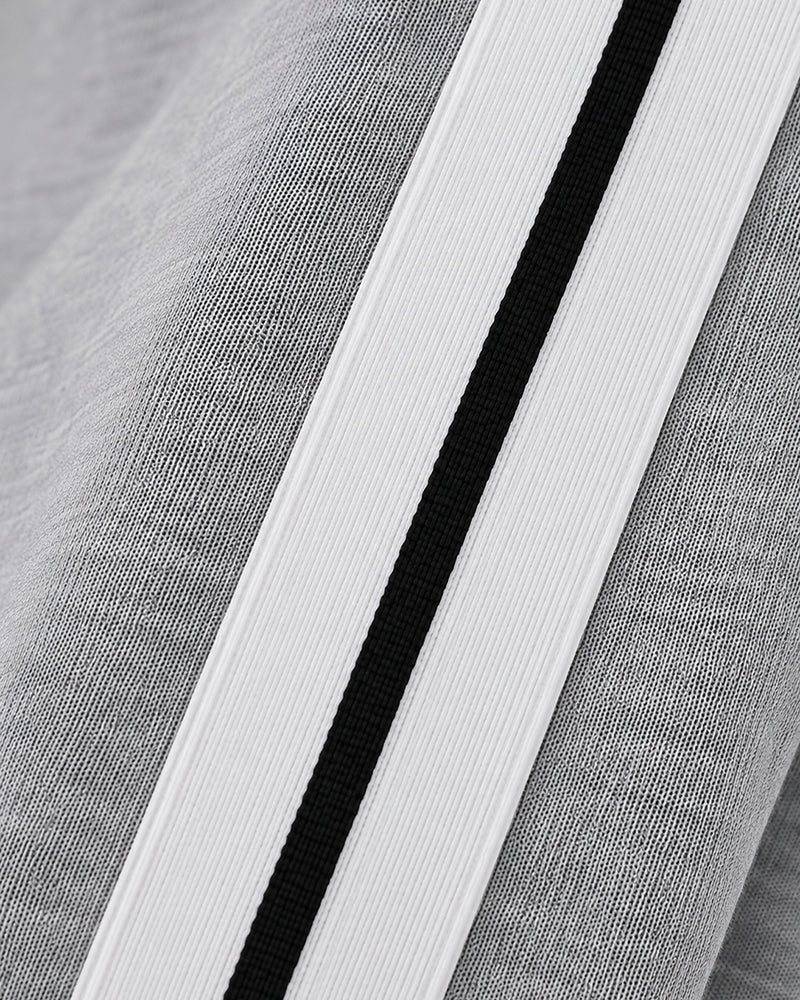 Women's Contrast Striped Baseball 2 Piece Outfits Snap Button Jacket and High Waist Wide Leg Sweatpants Set - Image 6