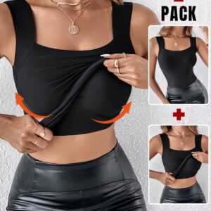 Chicme Contourx 2 Piece U Neck Shapewear Built In Bra Tank High Strechy Sleeveless Slim Fit Tops Camisole