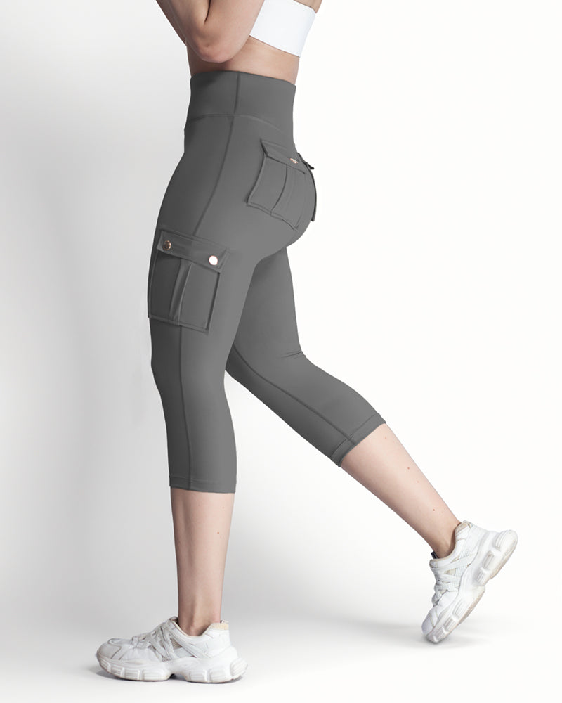 Butt Lifting Biker Capris Leggings High Waist Flap Pocket Workout Capris Gym Pants - Image 16