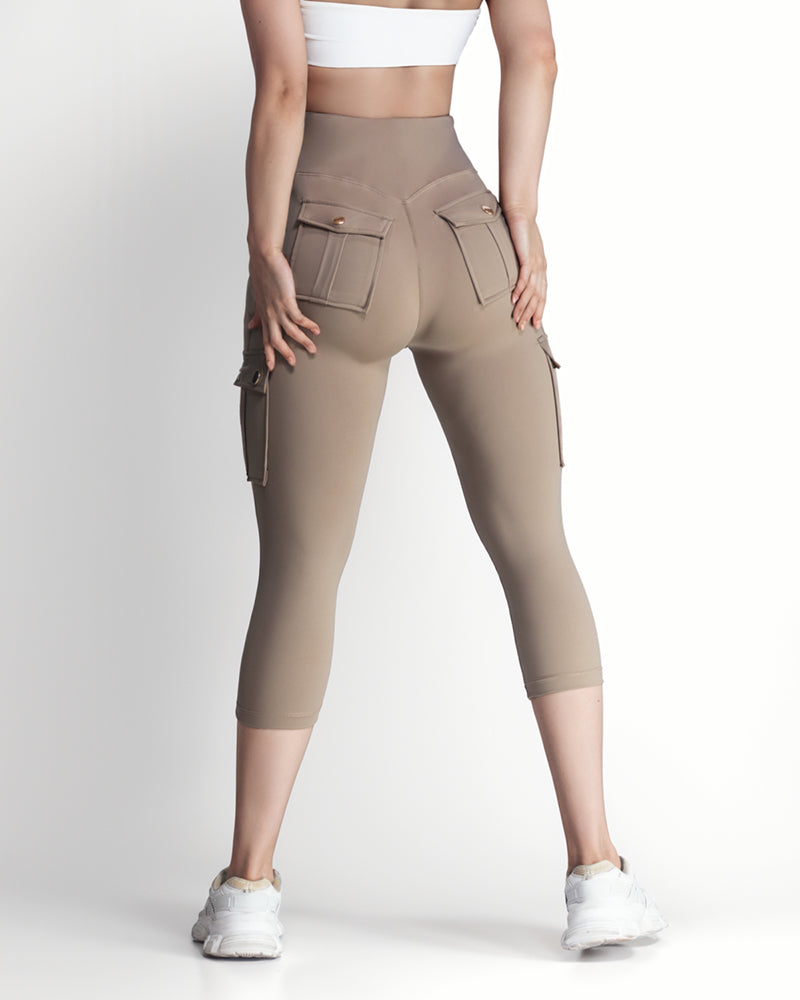 Butt Lifting Biker Capris Leggings High Waist Flap Pocket Workout Capris Gym Pants - Image 25