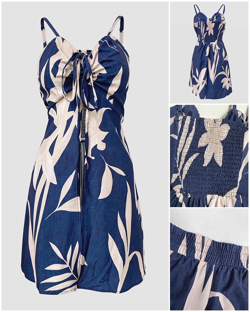 Women's 2 Piece Tropical Floral Vacation Set Sweetheart Neck Slit Cami Top and Shorts Set Casual Beach Outfits - Image 6